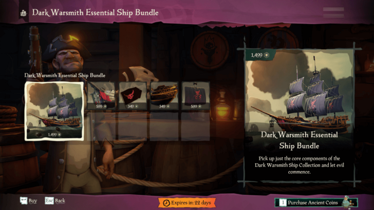 Sea of Thieves - Dark Warsmith Essential Ship Bundle