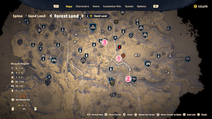 Sand Land Pale Pterano Wing Map