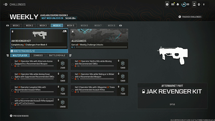 Modern Warfare 3 - JAK Revenger Kit Week 4 Challenges