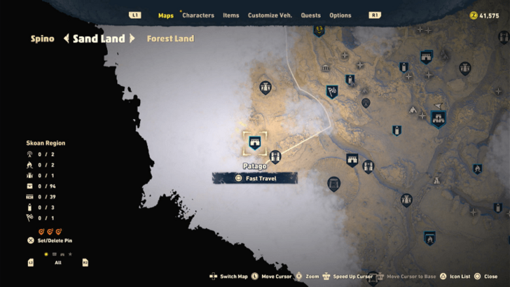 Sand Land - Patago Camp Map