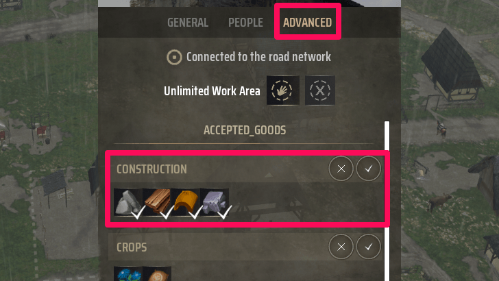 Manor Lords - How to Use Storehouse Advanced Tab