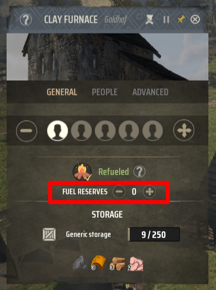 Manor Lords - Check if Clay Furnace is Fueled