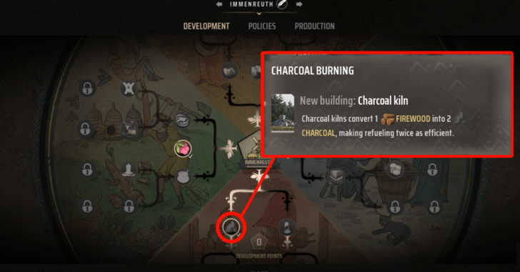 Manor Lords - Get Charcoal Burning Development Point