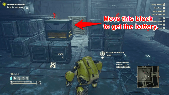 Sand Land - Battery Behind Block