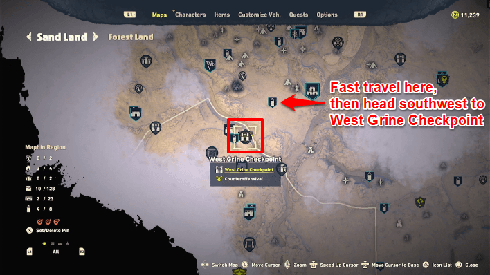 Sand Land - Forest Land Army Supply Bases at West Grine Checkpoint