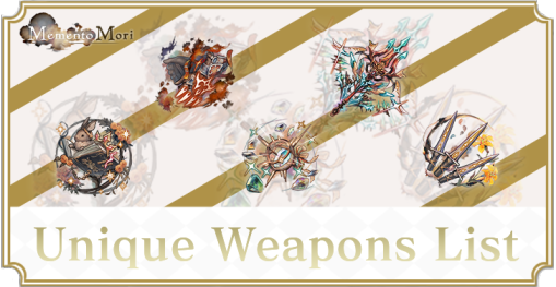 Unique Weapon List