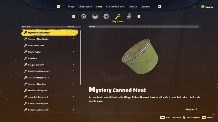 Sand Land Key Item