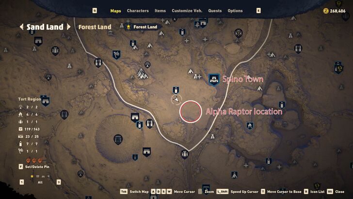 Alpha Raptor Location