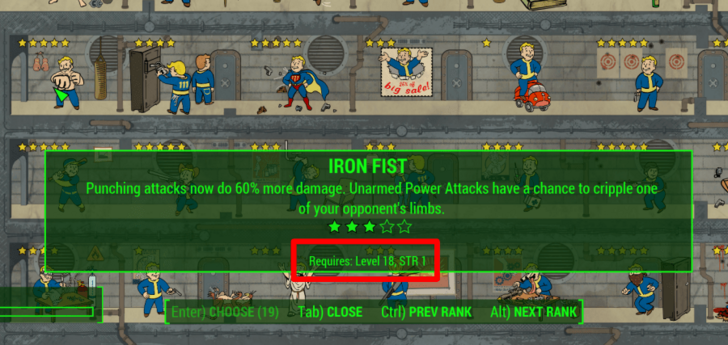 Fallout 4 - Attribute and Level Requirements