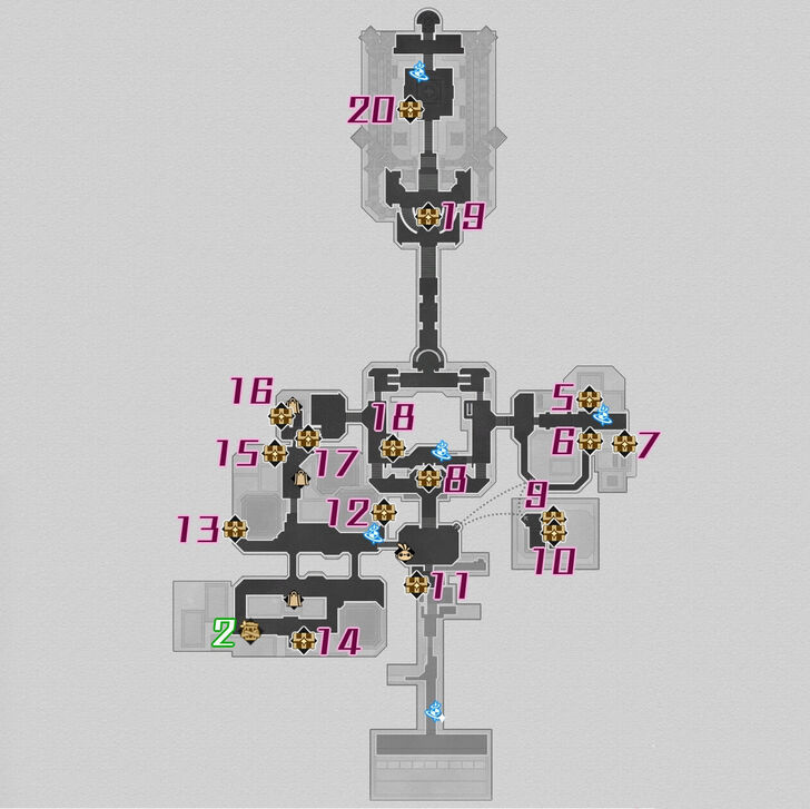 Honkai Star Rail - Dreamflux Reef F2 Chest Map