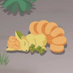 Shiny Vulpix Curled-Up Sleep