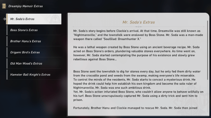 Honkai Star Rail - All Readables in Dreamjoy Memoir Extras