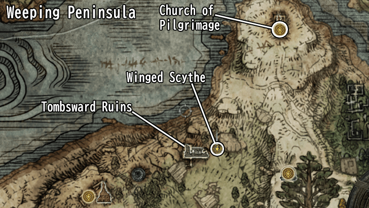 Elden Ring - Winged Scythe Enemy Drop Map Location
