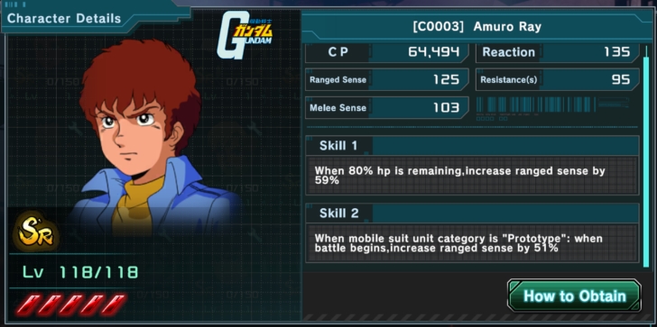 amuro SR - Gundam UC Engage