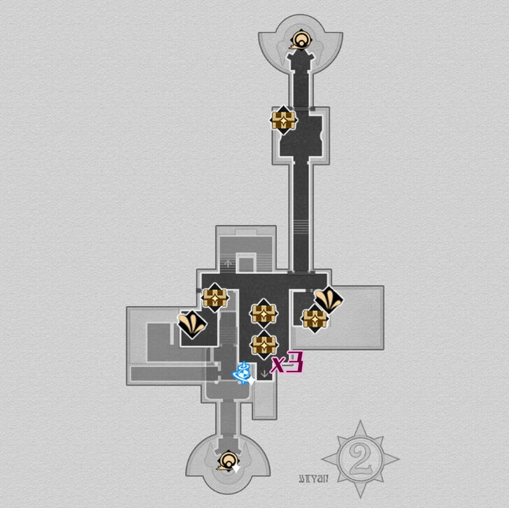 Honkai Star Rail - SoulGlad Scorchsand Audition Venue Gunfire Trial F2 Map