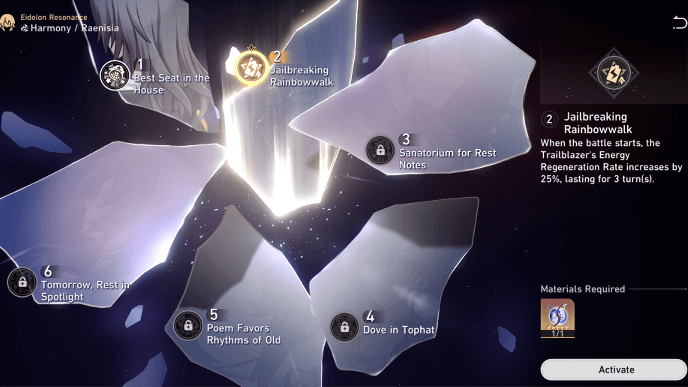 Honkai Star Rail - How to Get Shadow of Harmony - Spend it in the Eidolons Menu