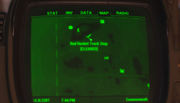 Fallout 4 - Red Rocket Truck Stop Map Location