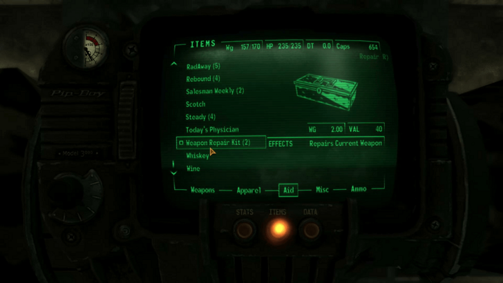 Fallout New Vegas - Use a Weapon Repair Kit