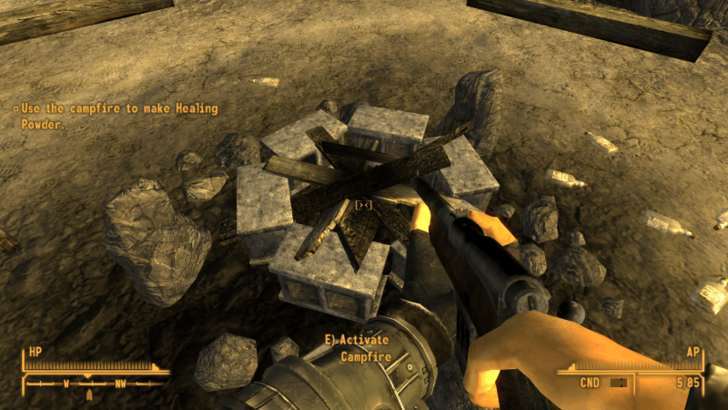 Fallout New Vegas - Use Campfire to Make Healing Powder