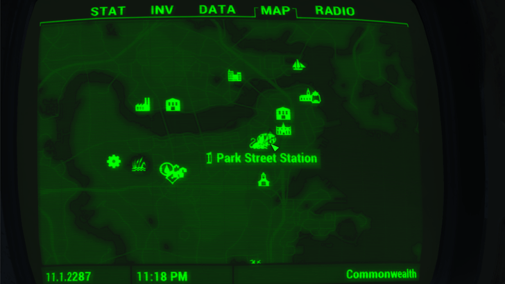 Fallout 4 - Park Street Station Map Location