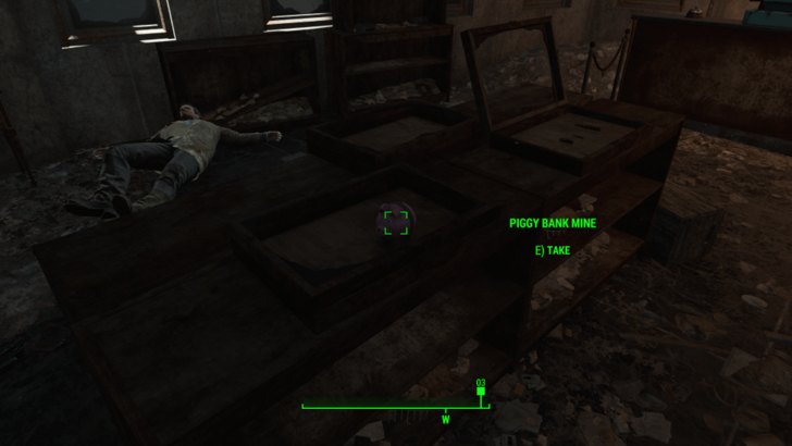 Fallout 4 - Piggy Bank Mine on the Counter