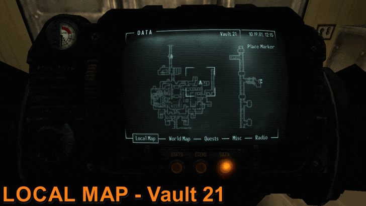 Fallout New Vegas - The Strip Snow Globe in Vault 21 Full Map