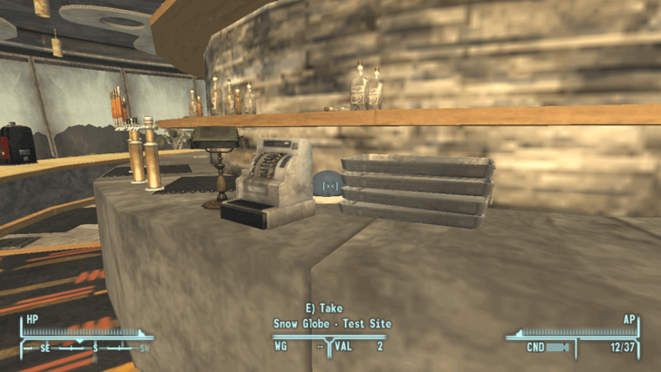 Fallout New Vegas - Test Site Snow Globe in the Cocktail Lounge