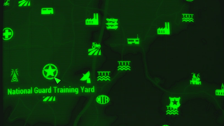Fallout - X-01 Power Armor (National Guard Training Yard) Location