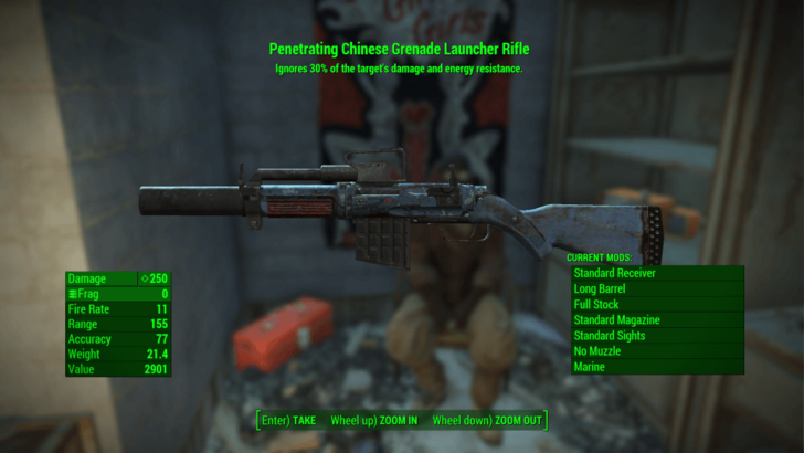 Fallout 4 - Penetrating Chinese Grenade Launcher Stats