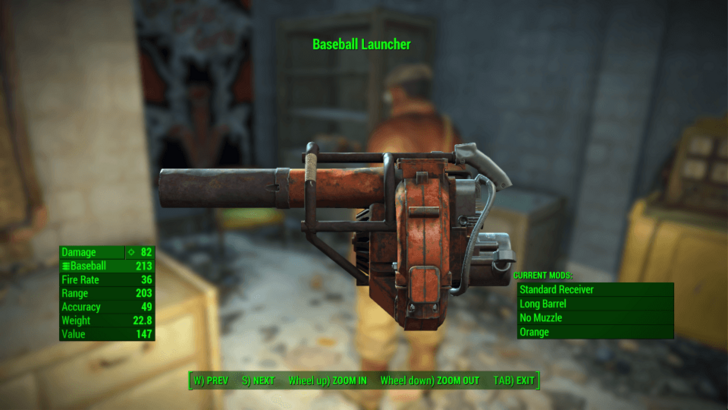 Fallout 4 - Baseball Launcher Stats