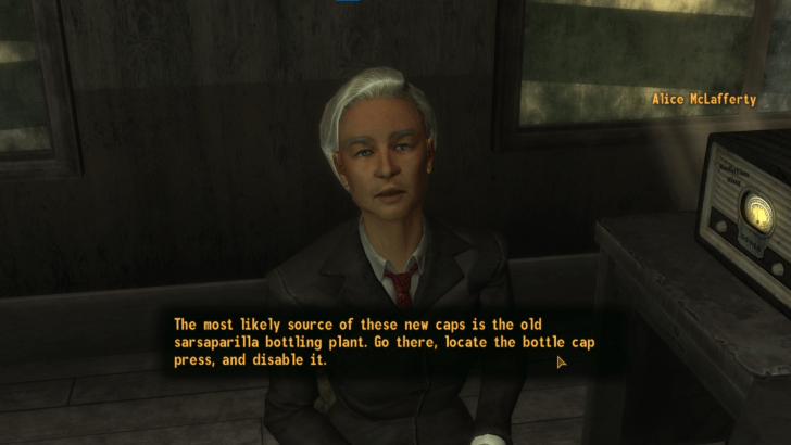 Fallout New Vegas - Talk to Alice about the bottling plant