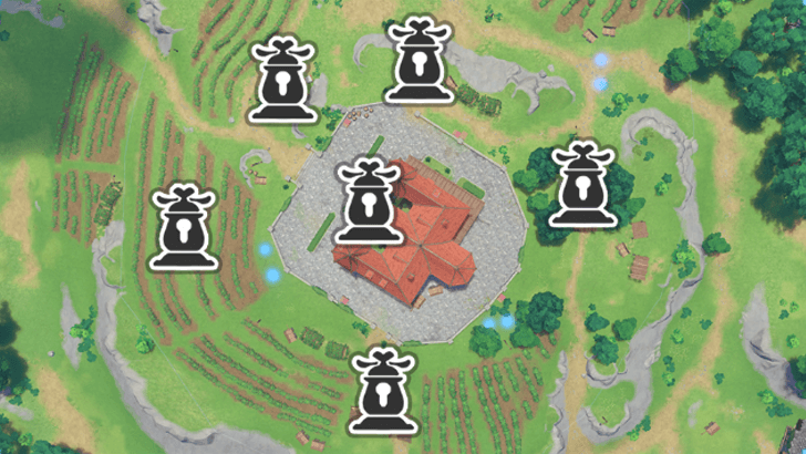 Genshin - 4.6 Windtrace Contested Zone - Winery Confrontation Signaling Device Locations