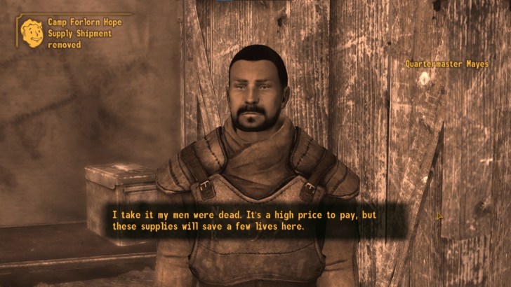 Fallout New Vegas - Return the Supplies to Quartermaster Mayes