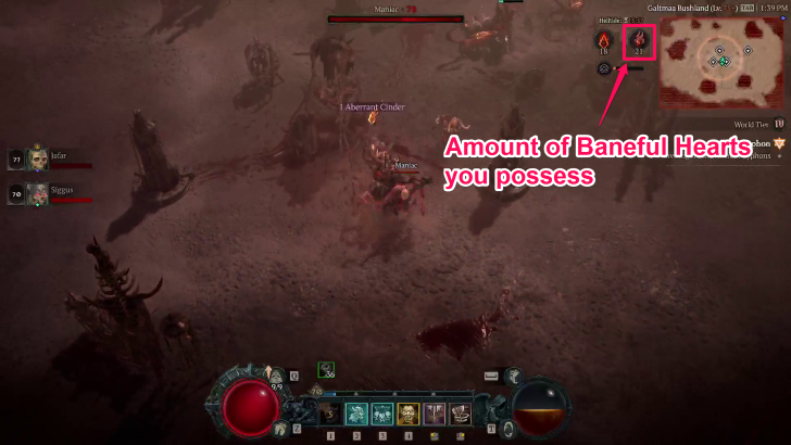 Amount of Baneful Hearts