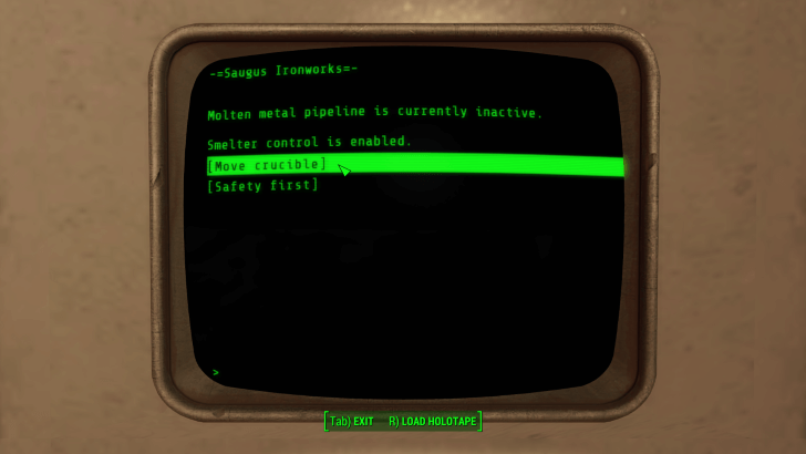 Fallout 4 - Go Back to Smelter Terminal and Move Crucible