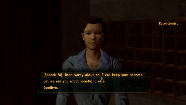 Fallout New Vegas How Little We Know Talk with Receptionist.png