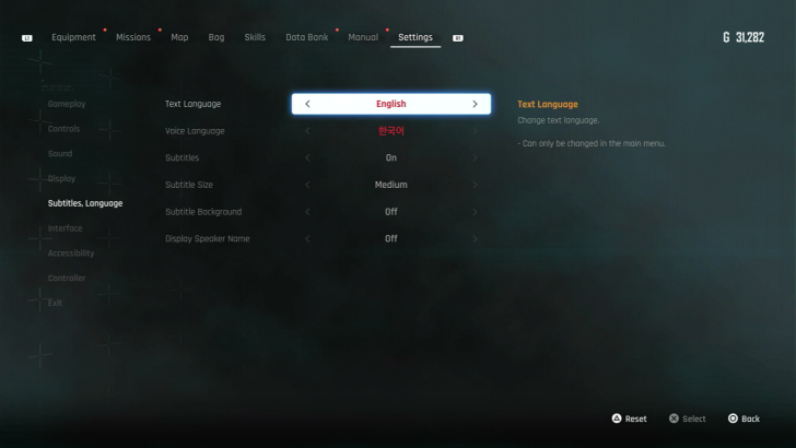 Stellar Blade - You Can Only Change Language in the Main Menu