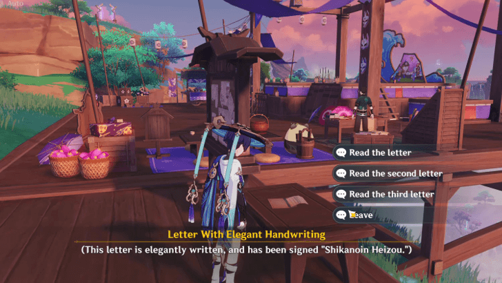 Genshin - Arataki Tour - Letters with Elegant Handwriting