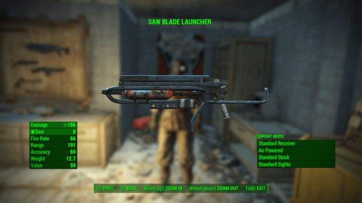 Fallout 4 - Saw Blade Launcher Stats