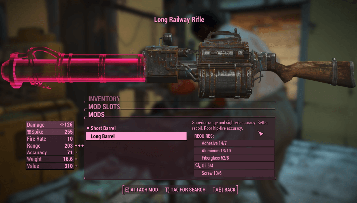 Fallout 4 - Railway Rifle Long Barrel