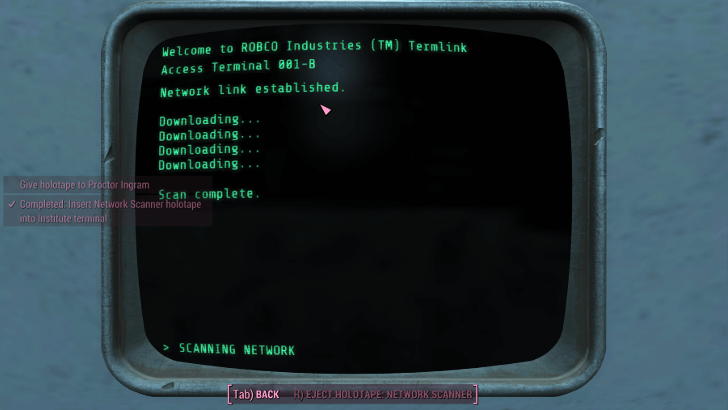 Fallout 4 - Load the Network Scanner Holotape