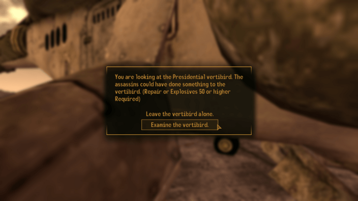 Examine the Vertibird