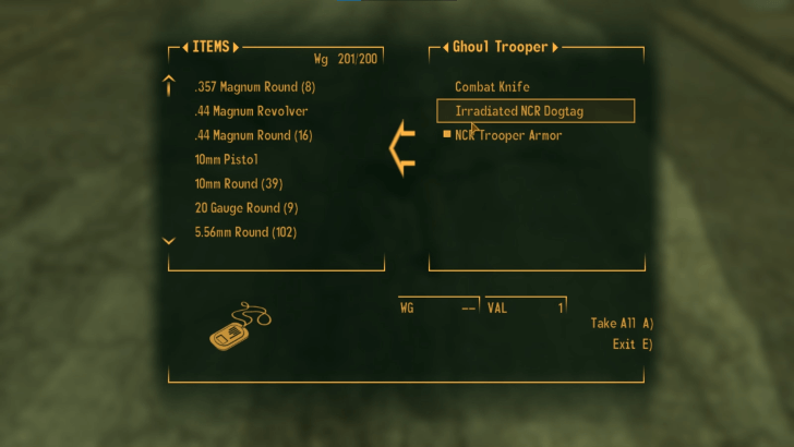 Fallout New Vegas - Get the Irradiated Dogtags