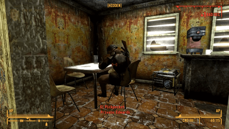 Fallout New Vegas - Pickpocket Pvt. Edwards