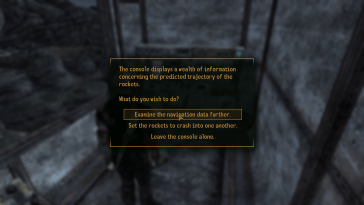 Fallout New Vegas Navigation Console