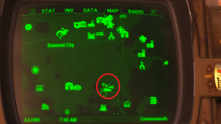 Fallout - 2076 World Series Baseball Bat Map Location