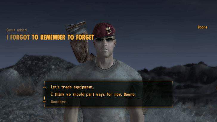 Fallout New Vegas I Forgot To Remember To Forget Quest Start
