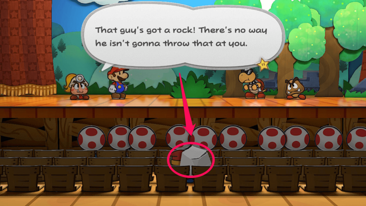 Paper Mario TTYD Switch Remake - Audience Throwing Rock