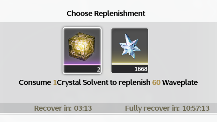 Wuthering Waves - using a Crystal Solvent for Waveplates