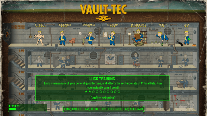 Fallout 4 - Level Up Stats